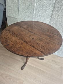 Antique tilt top dining table and 2 chairs