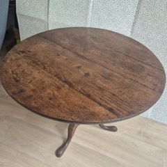 Antique tilt top dining table and 2 chairs