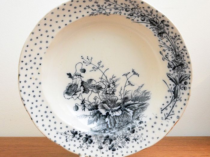 Antique Bowl late 19th Century 'Poppies'