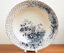Antique Bowl late 19th Century 'Poppies'
