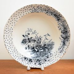 Antique Bowl late 19th Century 'Poppies'