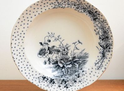 Antique Bowl late 19th Century 'Poppies'