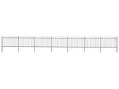 Garden Fence with Hoop Top Steel 11.9x1.2 m Black