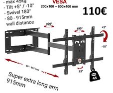 Tv Wall Mount Bracket Tilt Swivel Long Arm 32-70"