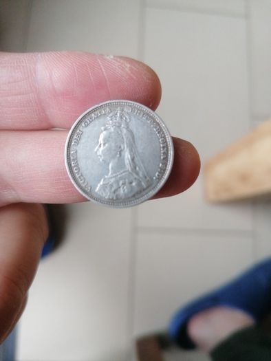 1887 UK Silver Shilling Coin