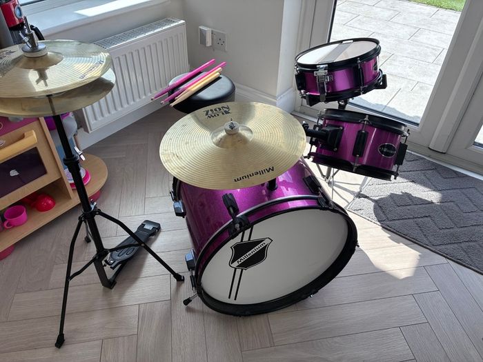Kids Pink Drum Set