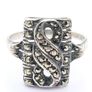 Art Deco Marcasite Sterling Silver Panel Ring Image 2