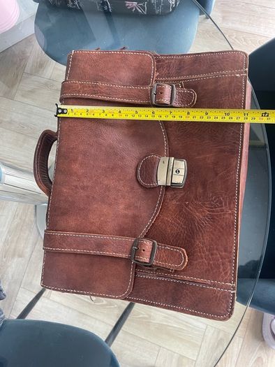 brown leather satchel