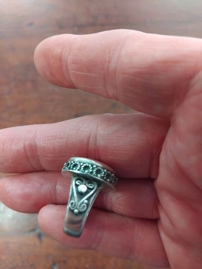 925 Silver and Red Coral Ring