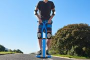 Children, Jumping Stick up to 60 kg, Padded, Outdoor Kids Game, Non-Slip, Stainless Steel, Blue, Plastic, Foam, 103 x 29 x 6 cm