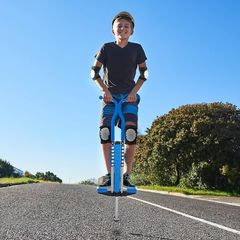 Children, Jumping Stick up to 60 kg, Padded, Outdoor Kids Game, Non-Slip, Stainless Steel, Blue, Plastic, Foam, 103 x 29 x 6 cm