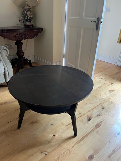 Large Round Dark Wood Coffee Table Ikea Great Condition