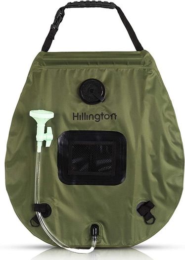 Premium 20L Solar Heating Camping Shower Water Bag For Hot Water With Temperature Thermometer 45 Degrees C Removable Hose On/Off Head For Camping Hiking Bathing Summer Garden Shower 5 Gallons