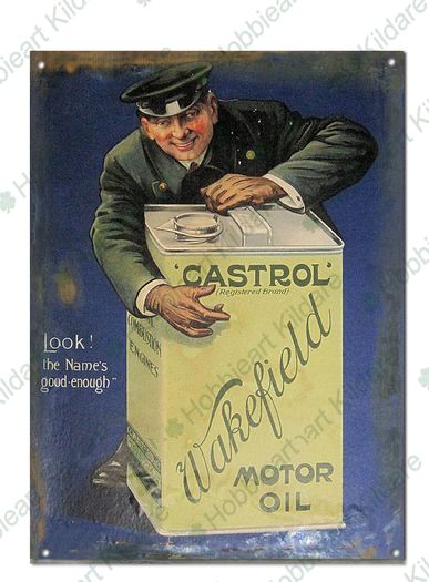 Castrol Wakefield motor oil Classic car garage tin metal sign