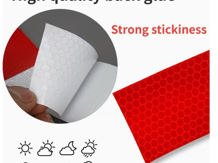 10pcs 11.81-inch Red and White Reflective Stickers,