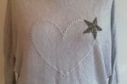 Carla Giannini Light Grey Angora Wool Jumper Heart Star One Size NWT  CAN POST