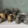 Vintage, mid century Pewter brass metal bundle photography props still life Image 2