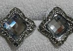 Grey Stone Stud Earrings