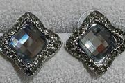 Grey Stone Stud Earrings