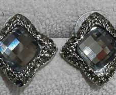 Grey Stone Stud Earrings