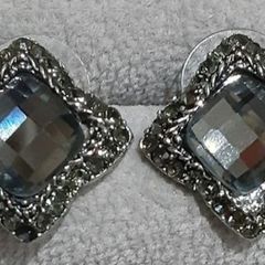 Grey Stone Stud Earrings