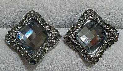 Grey Stone Stud Earrings