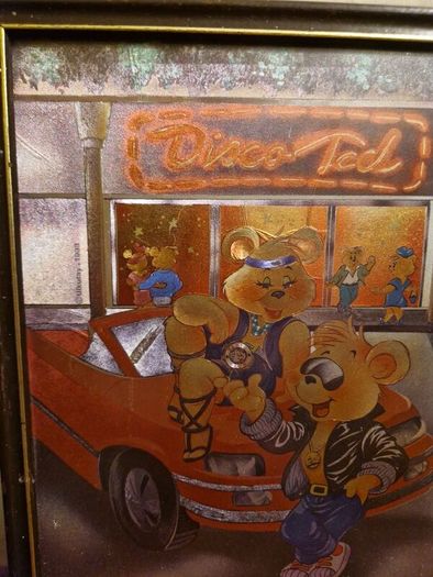 1988 Disco Ted framed foil art