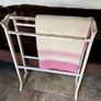 Early 20th Century Art Deco Shape Tall Freestanding Painted Wooden Towel Rail or Quilt Rack Image 10
