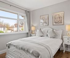 Elegant French-Style White Wooden Double Bed Frame