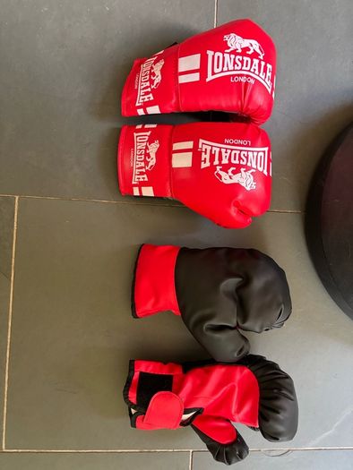 Kids boxing ball & 2 pairs kids boxing gloves