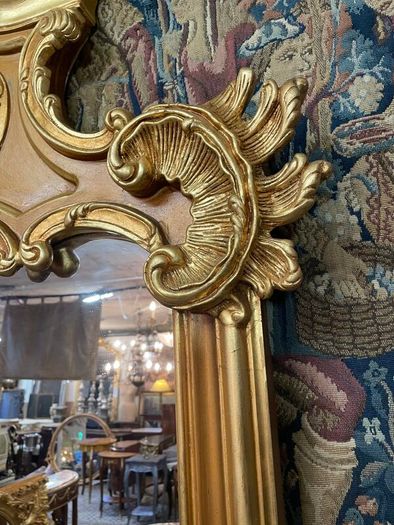 SALE ! Was 795 Now 630 ! Grand French Style Gilt Mirror with Cherub & Plaques