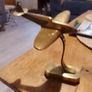 Trench Art Brass Spitfire model on stand Image 4