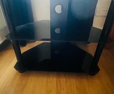 TV Stand Black Glass