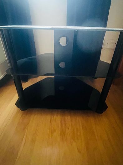 TV Stand Black Glass