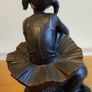 Bronze Style Ballet Girl Figurine Ballet Shoes Cat Sculpture Decor Image 5