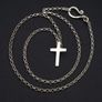 Vintage Sterling Silver Belcher Chain & Cross Pendant Image 10