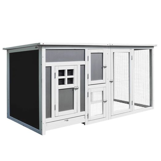 Wood Chicken Coop Hutch Hen House Cage PC Roof w/ Run Nest Box Deluxe 160 x 75 x 80 cm (FREE SHIPPING)