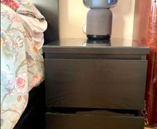 2 bedside table with glass top