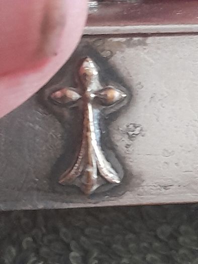 old silver plate religious box