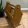 Vintage Oak Magazine Rack Holder Image 3