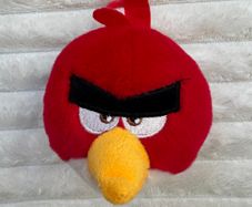 Angry Birds Plush Backpack Clip Red Bird approx. 10 cm. Used Please see photos
