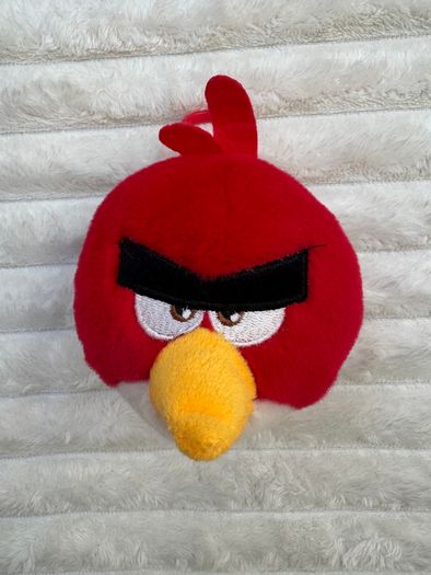 Angry Birds Plush Backpack Clip Red Bird approx. 10 cm. Used Please see photos