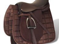 main image for ad Horse Riding Saddle Set 17.5" Real Leather Brown 12 cm 5-in-1