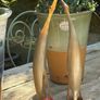 MID CENTURYPAIR OF CRANES hand carved Buffalo / cow horn Image 2