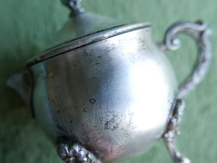Vintage  Silver Plated Mustard Condiment Pot