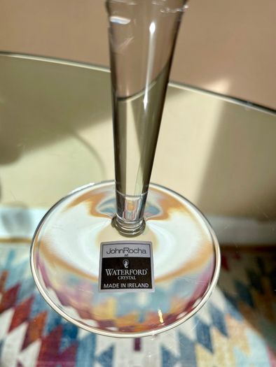 Pair of John Rocha at Waterford Crystal wine glasses - new