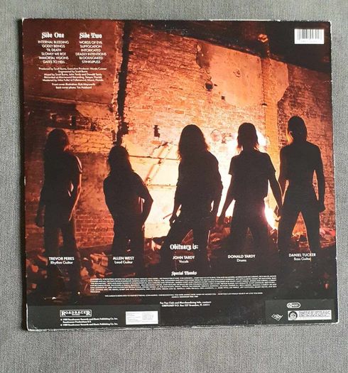 Obituary Slowly We Rot. Original Roadracer Records 1989 Pressing  LP Super Rare Death Metal