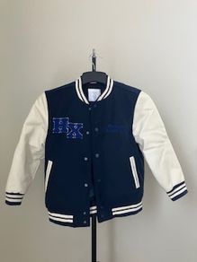 Lindex Kids College Jacket - Navy and Cream - Age 8-9 Years