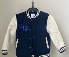 Lindex Kids College Jacket - Navy and Cream - Age 8-9 Years