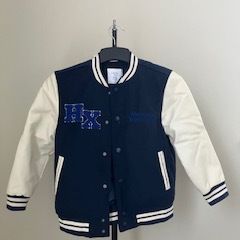 Lindex Kids College Jacket - Navy and Cream - Age 8-9 Years